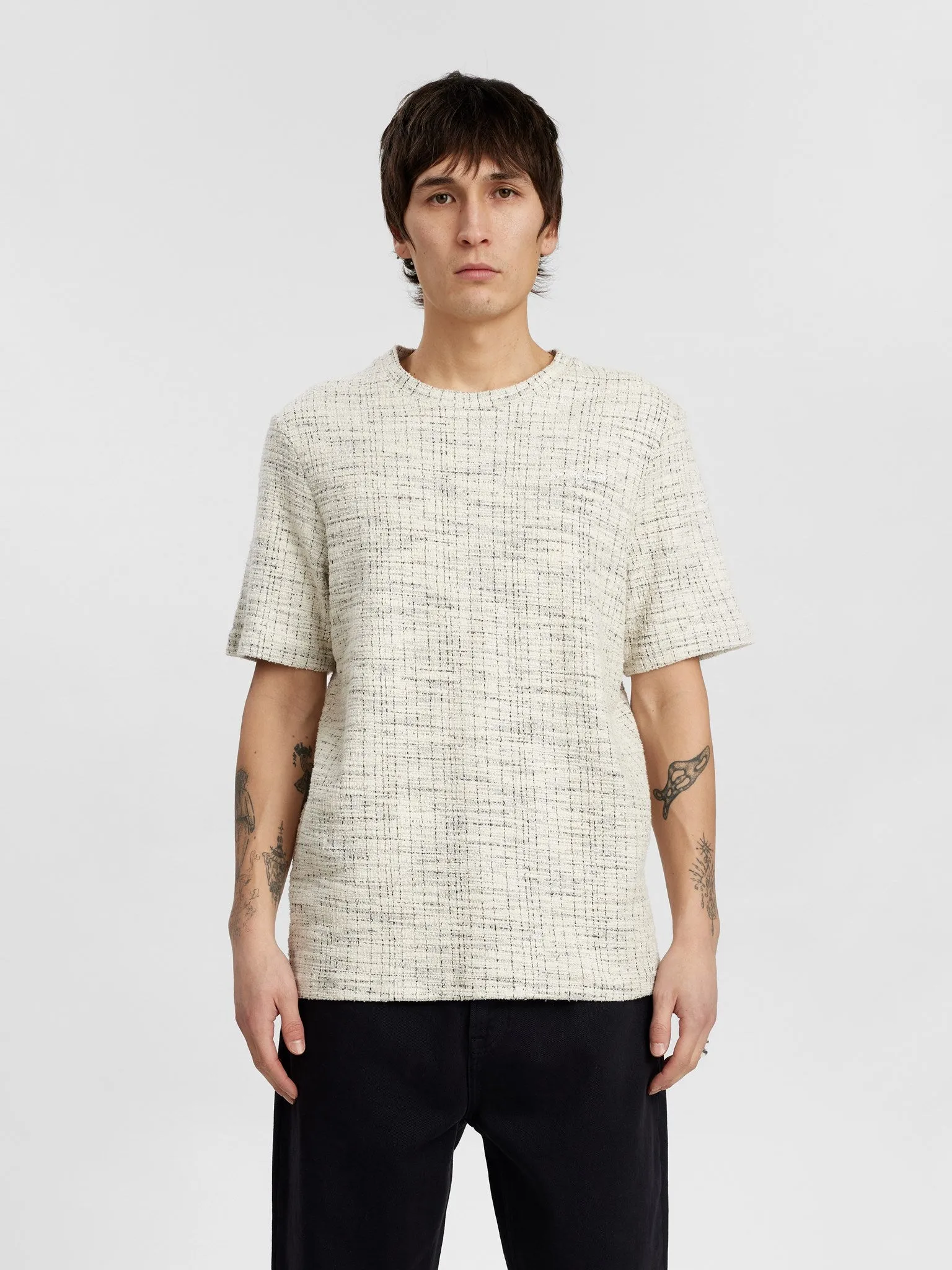 AKKIKKI JACQUARD TEE - Tofu sold by anerkjendt