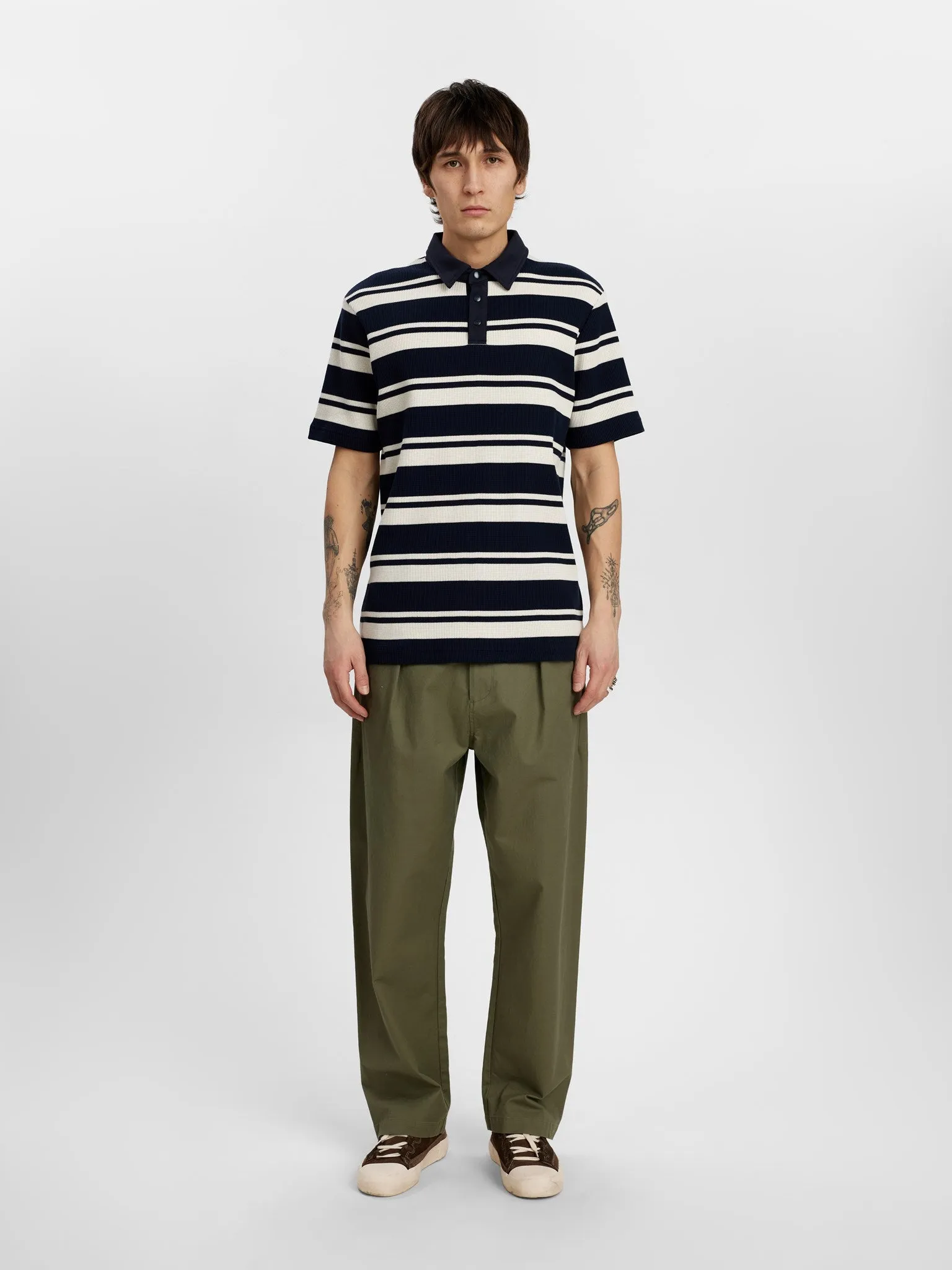 AKKIKKI WAFFLE YD POLO TEE - Sky Captain sold by anerkjendt product image thumbnail 3