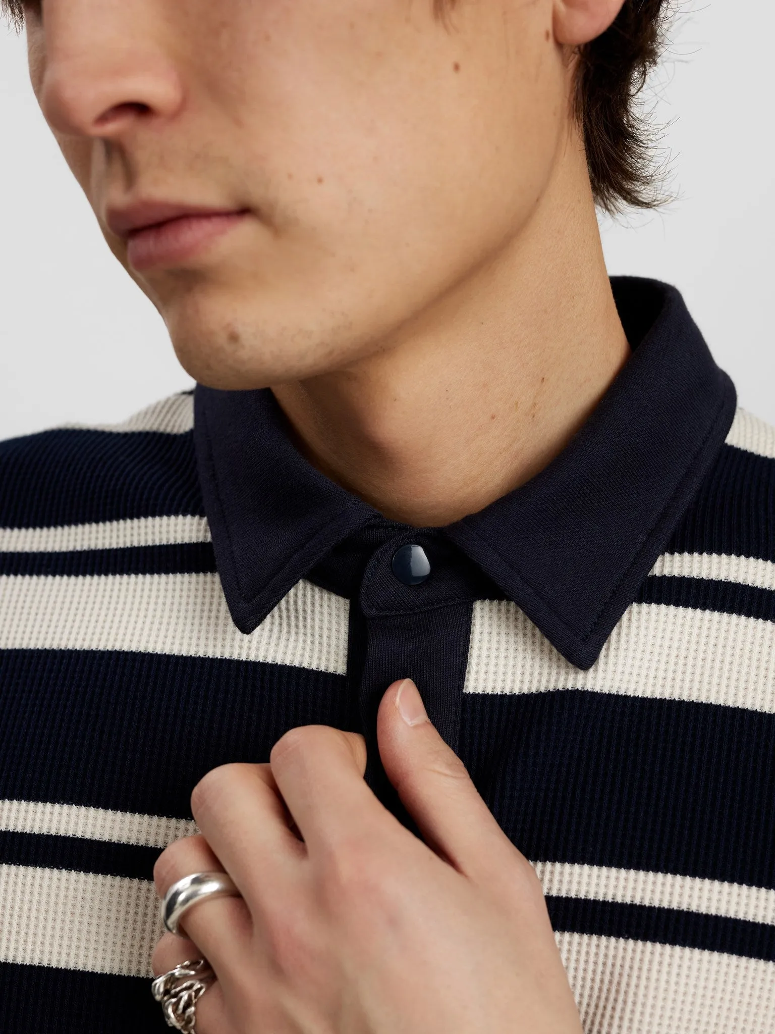 AKKIKKI WAFFLE YD POLO TEE - Sky Captain sold by anerkjendt product image thumbnail 2