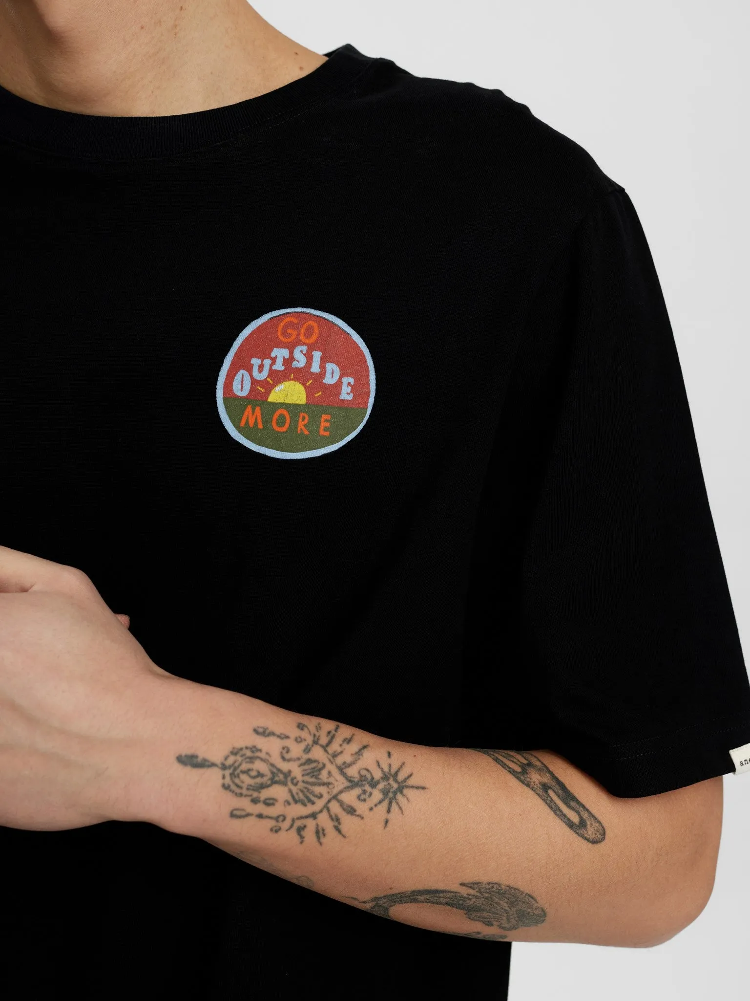 AKKIKKI GO OUTSIDE MORE SS TEE - Caviar sold by anerkjendt product image thumbnail 5