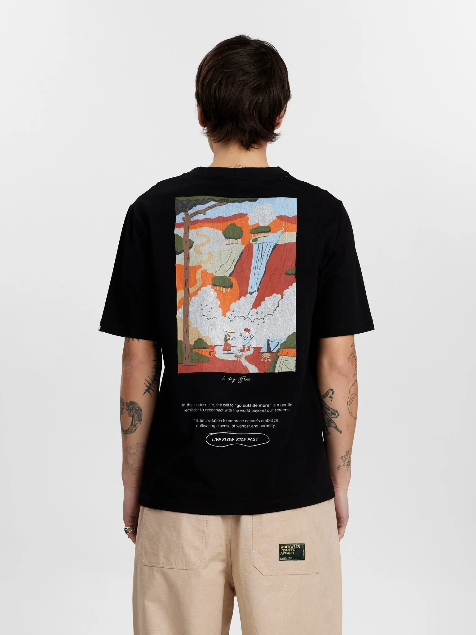 AKKIKKI GO OUTSIDE MORE SS TEE - Caviar sold by anerkjendt product image thumbnail 2