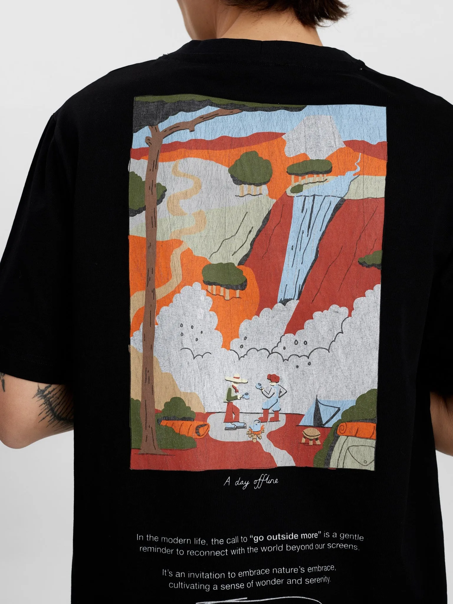 AKKIKKI GO OUTSIDE MORE SS TEE - Caviar sold by anerkjendt product image thumbnail 4