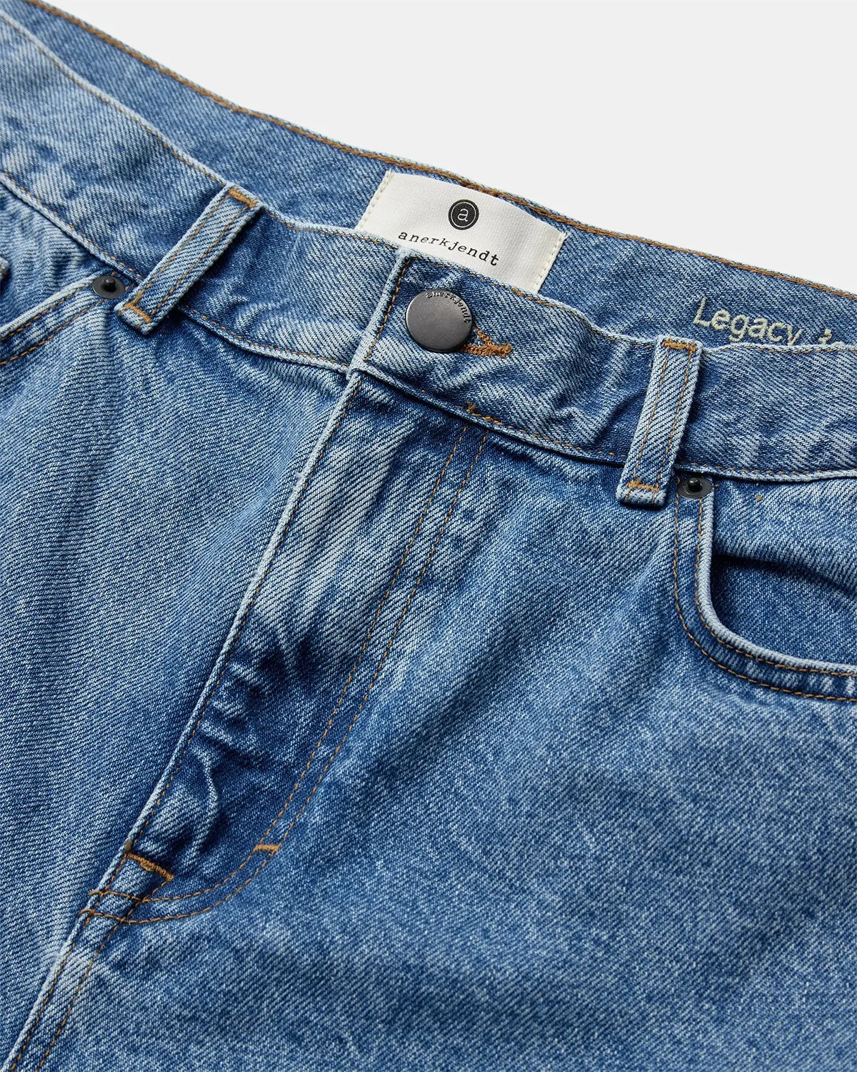 AKJAN DENIM SHORTS - Medium Blue Denim sold by anerkjendt product image thumbnail 3