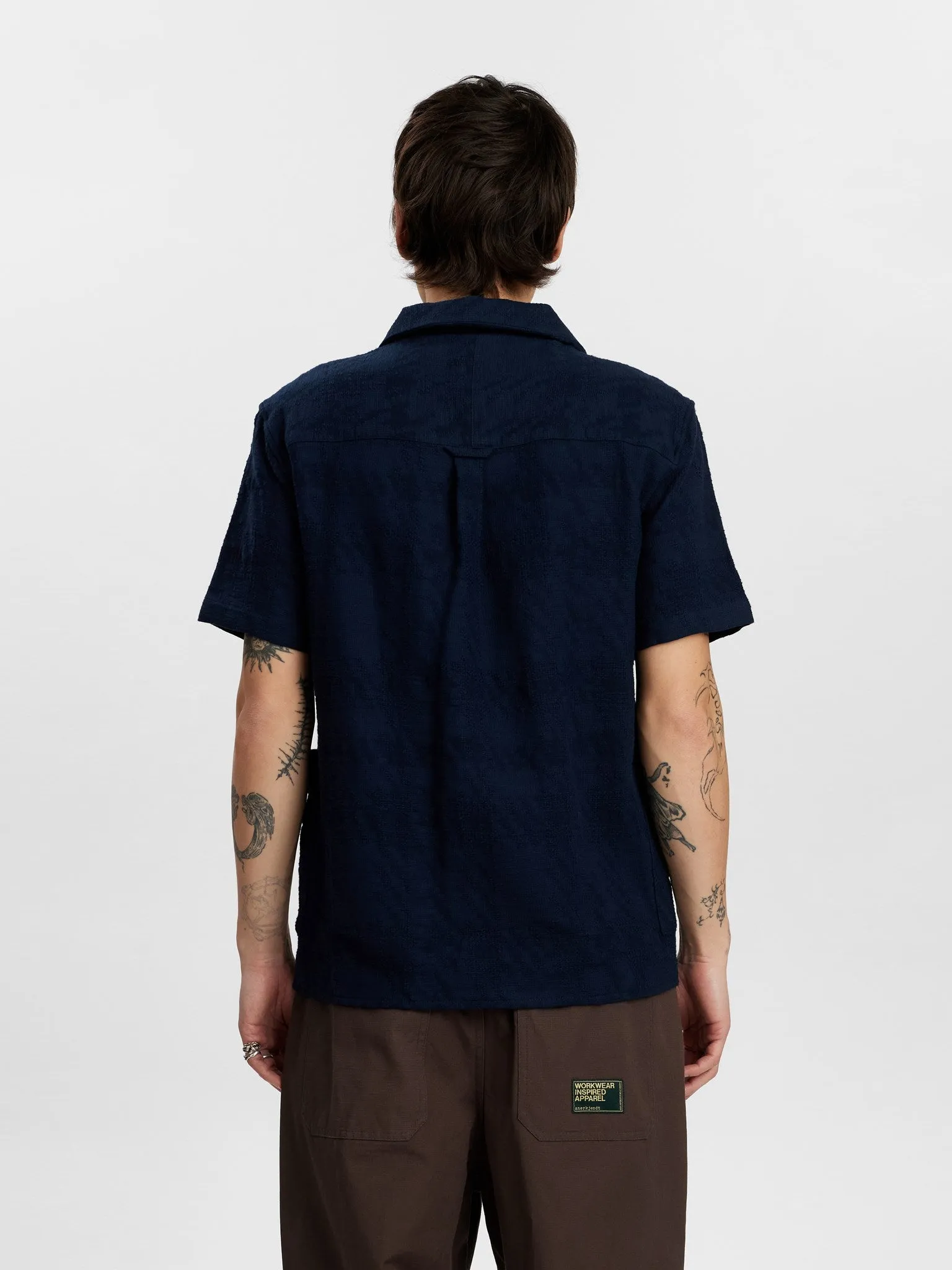 AKLEON CHECK PATTERN SS SHIRT - Sky Captain sold by anerkjendt product image thumbnail 4
