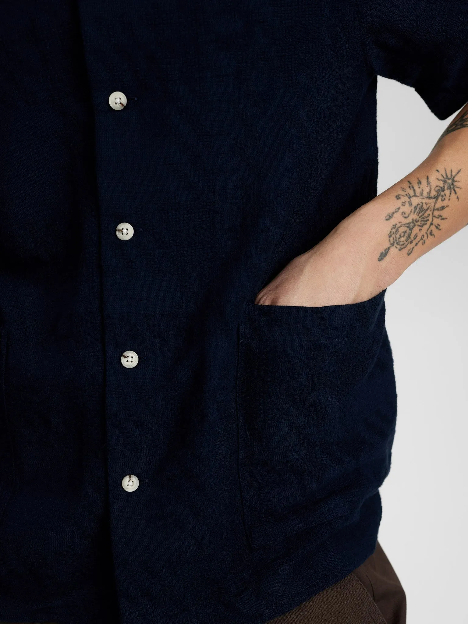 AKLEON CHECK PATTERN SS SHIRT - Sky Captain sold by anerkjendt product image thumbnail 5