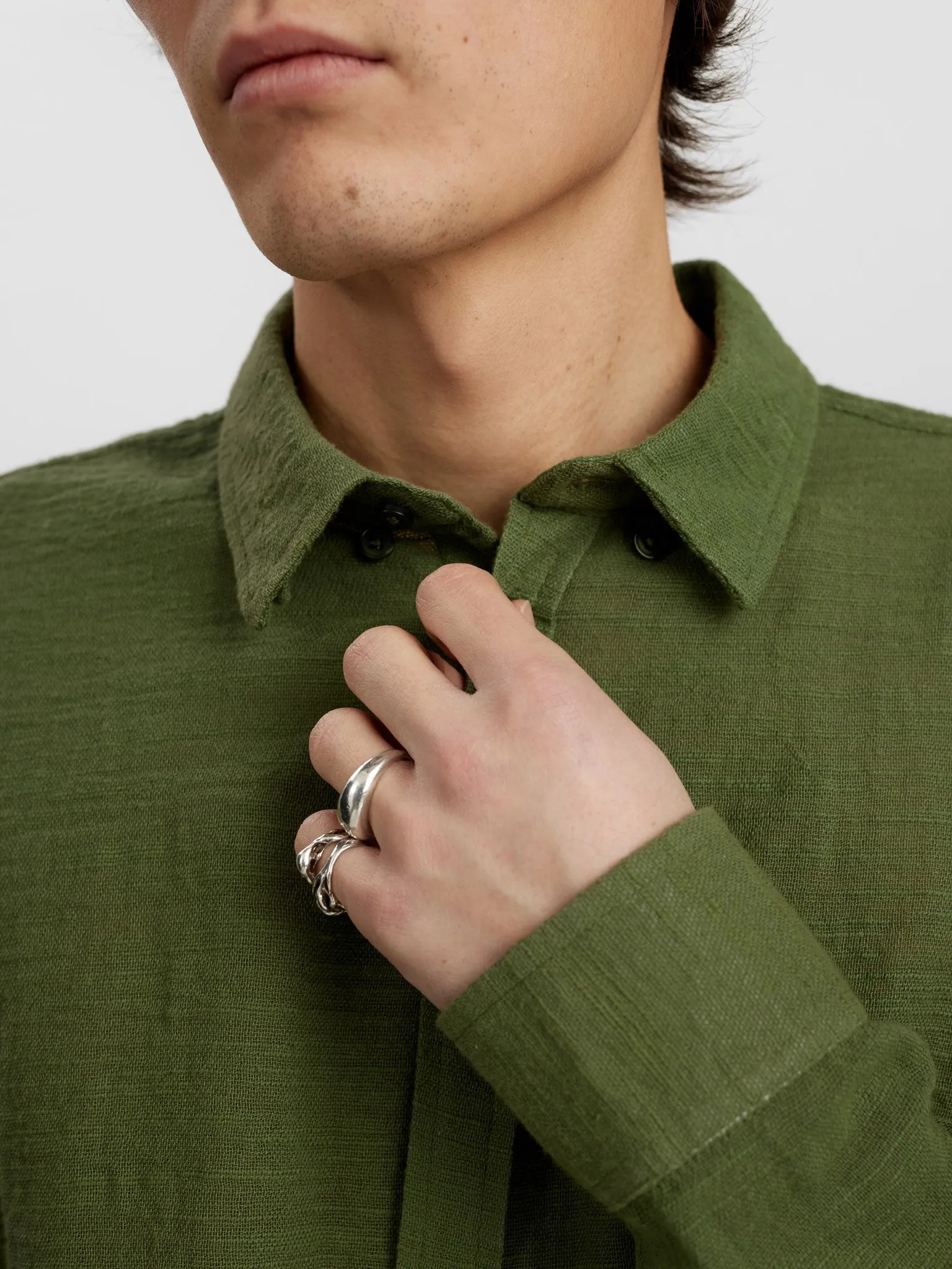 AKLOUIS NET SHIRT - Deep Lichen Green sold by anerkjendt product image thumbnail 2