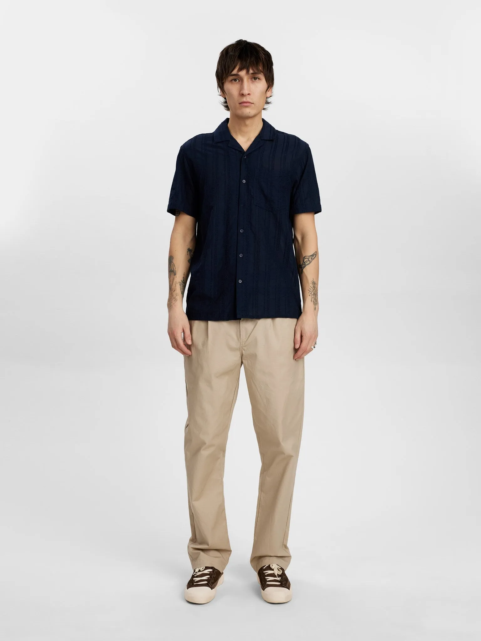 AKLEON EMB S/S SHIRT - Sky Captain sold by anerkjendt product image thumbnail 3