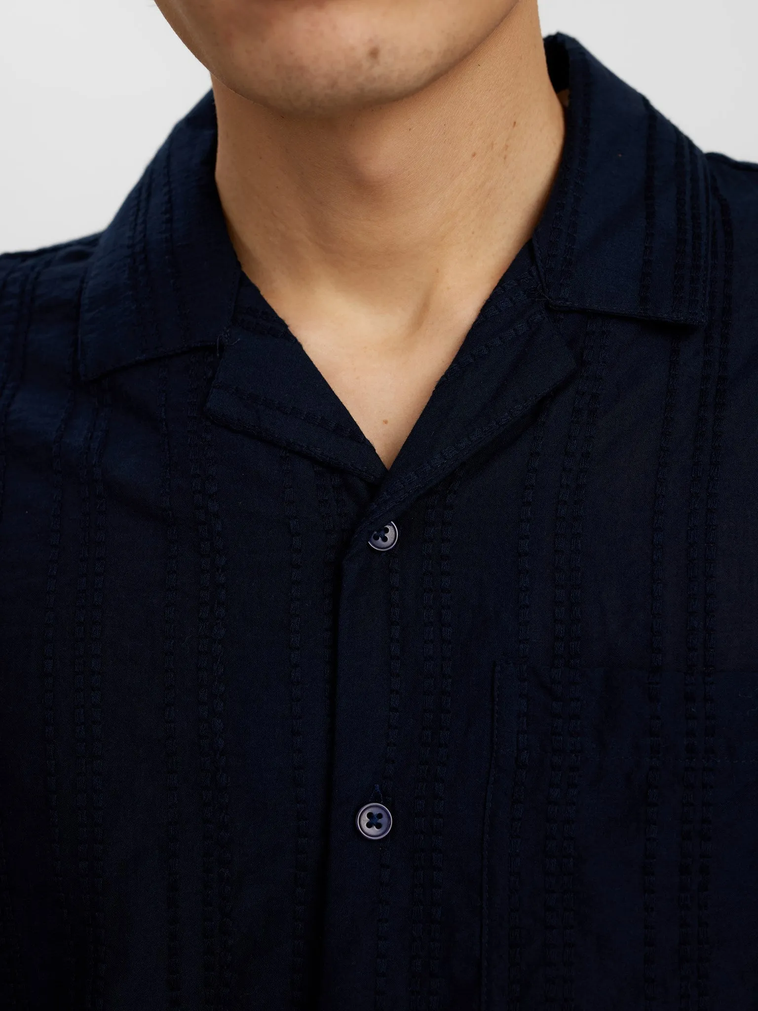 AKLEON EMB S/S SHIRT - Sky Captain sold by anerkjendt product image thumbnail 2