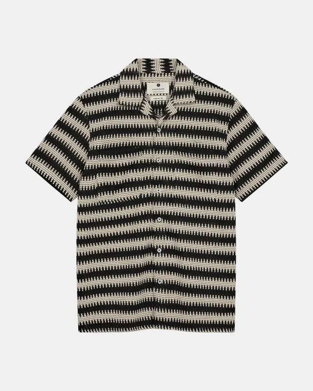 AKKURT STRUC STRIPE S/S SHIRT - Tofu sold by anerkjendt