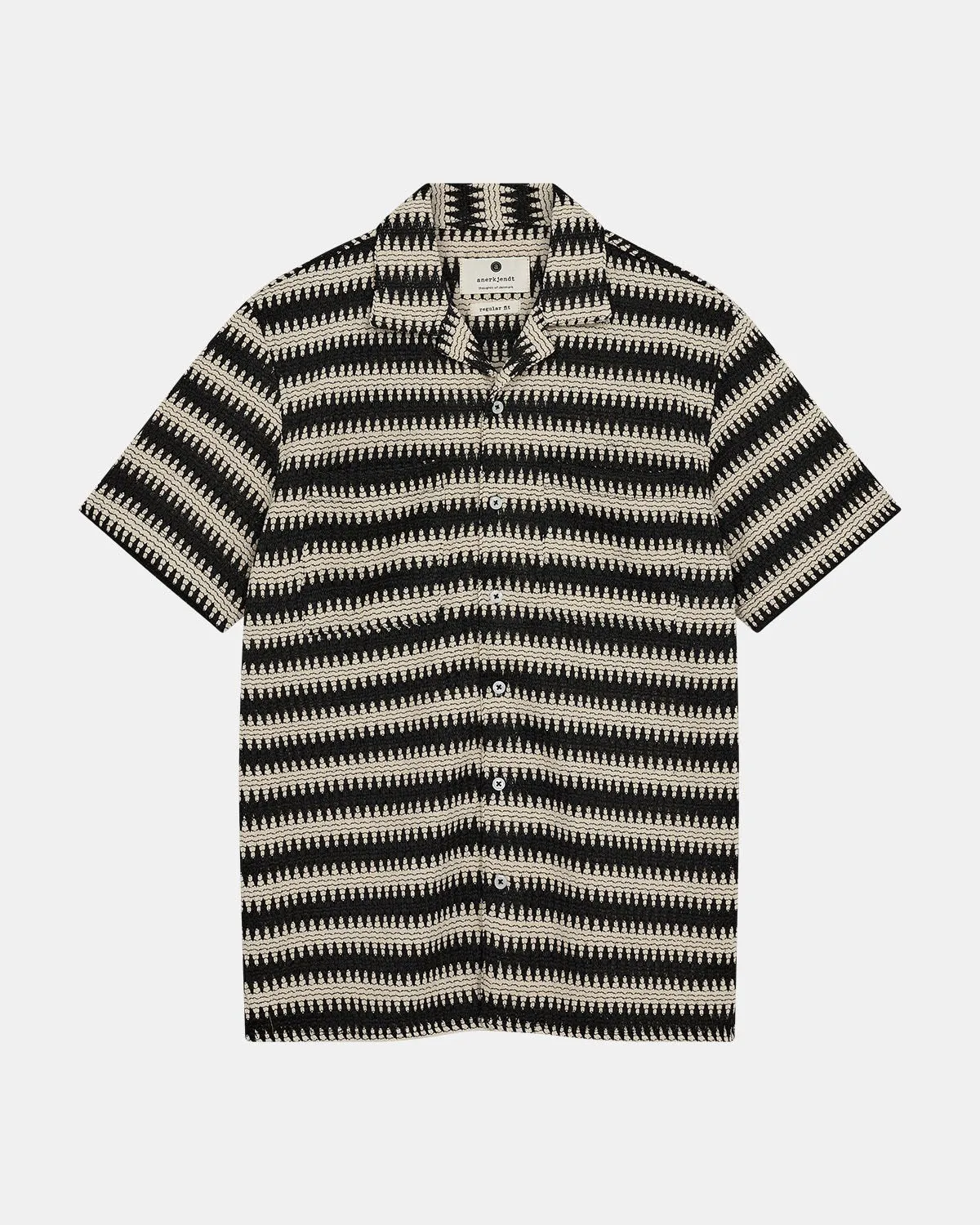 AKKURT STRUC STRIPE S/S SHIRT - Tofu sold by anerkjendt
