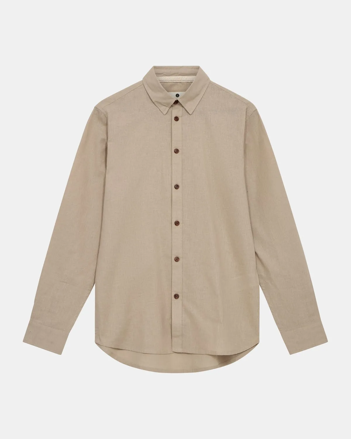 AKLEIF L/S COT/LINEN SHIRT - Feather Gray sold by anerkjendt