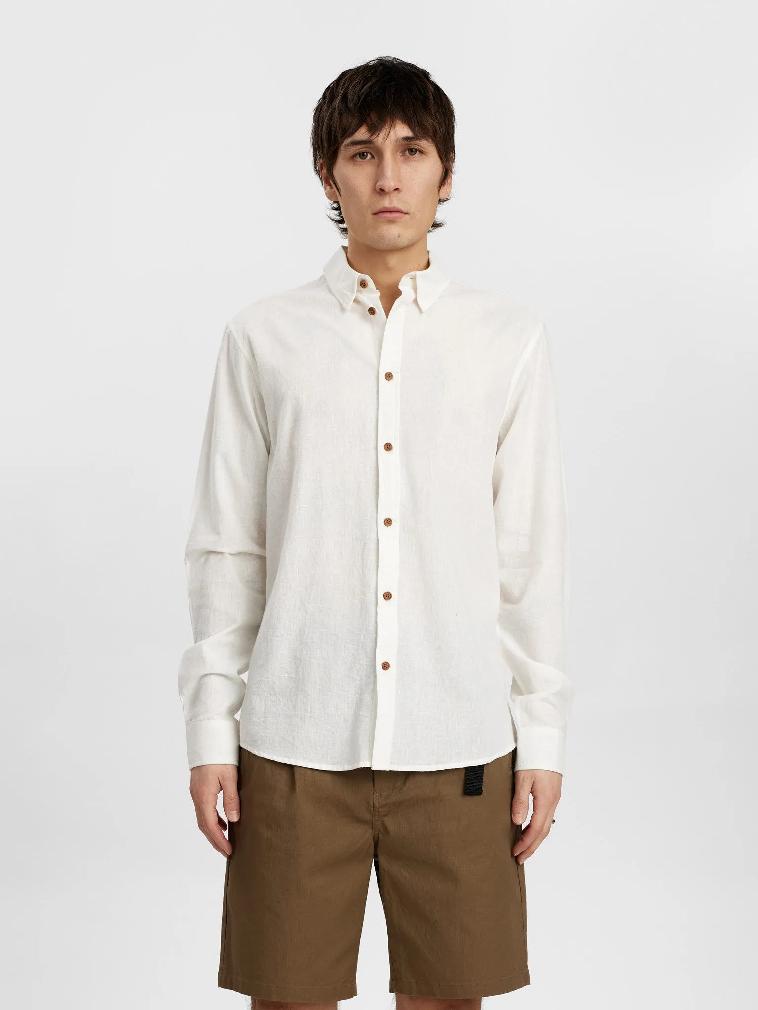 AKLEIF L/S COT/LINEN SHIRT - Tofu sold by anerkjendt