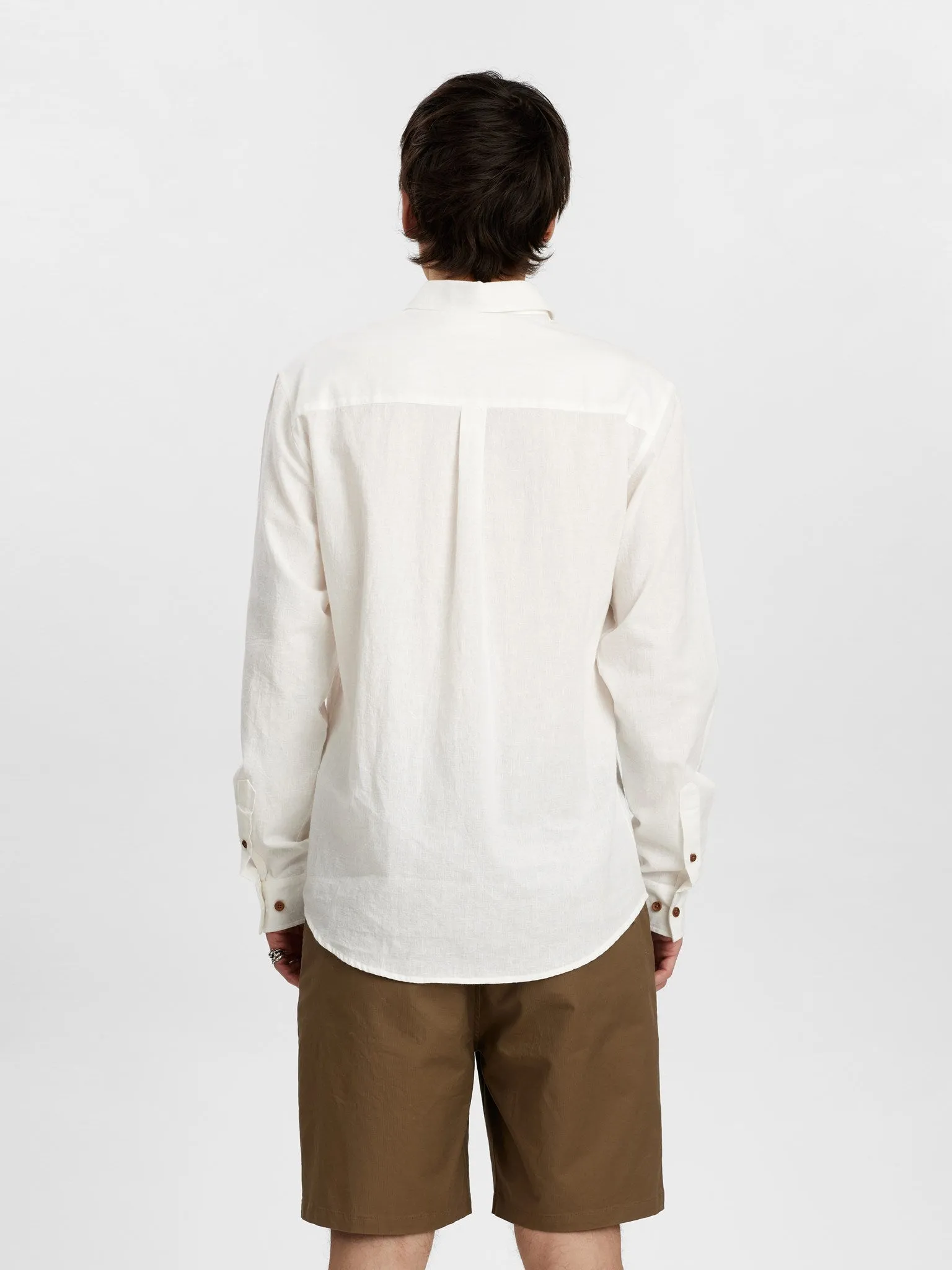 AKLEIF L/S COT/LINEN SHIRT - Tofu sold by anerkjendt product image thumbnail 4