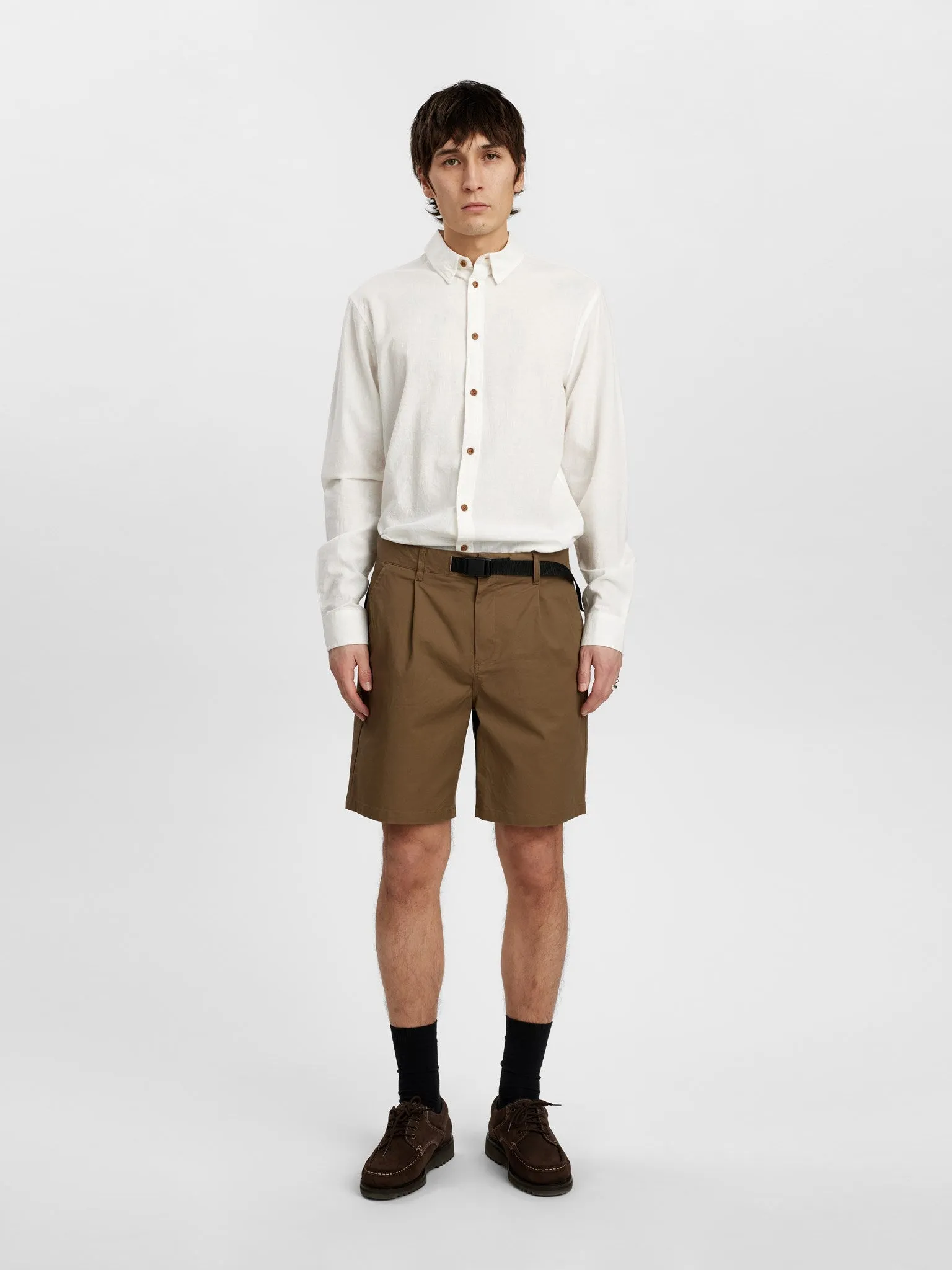 AKLEIF L/S COT/LINEN SHIRT - Tofu sold by anerkjendt product image thumbnail 3