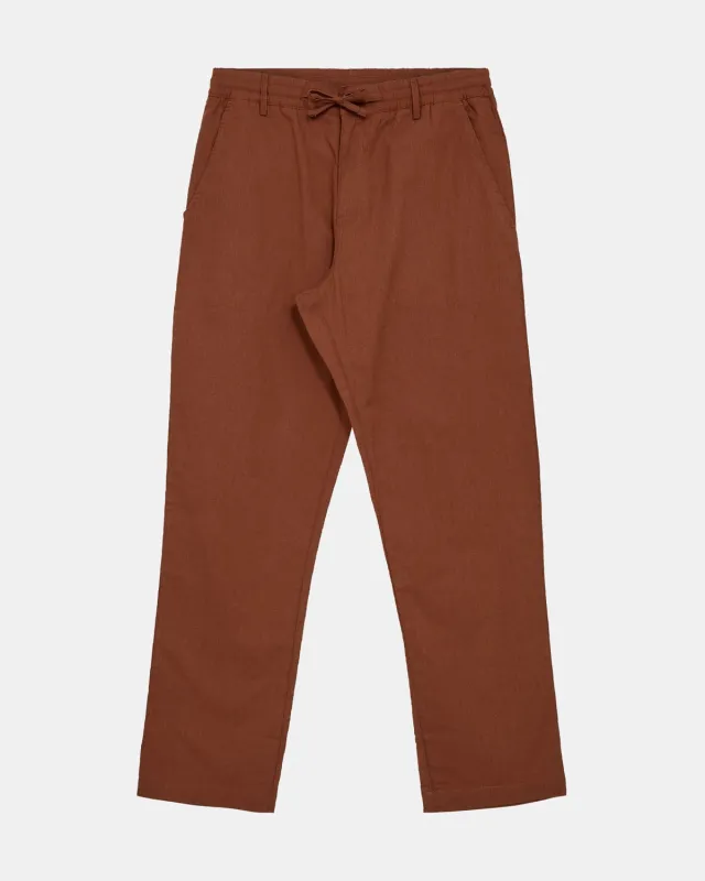 AKJAN COT/LINEN ELA PANTS - Chipmunk sold by anerkjendt