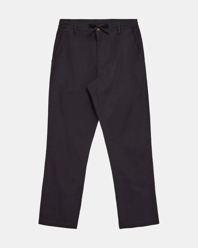 AKJAN COT/LINEN ELA PANTS - Dark Grey sold by anerkjendt