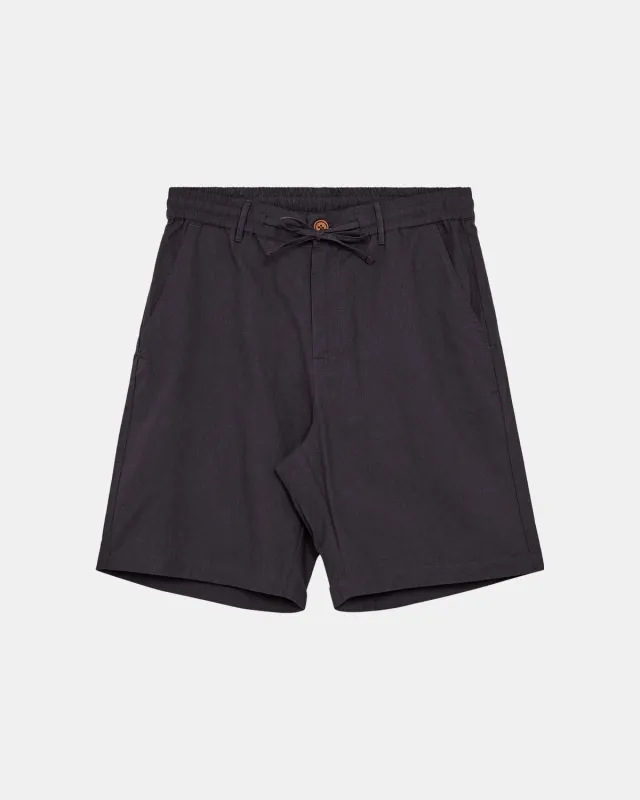 AKLT JAMES COT/LINEN ELA SHORTS - Dark Grey sold by anerkjendt