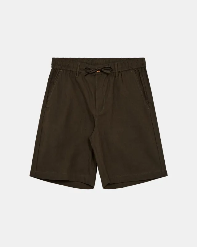 AKLT JAMES COT/LINEN ELA SHORTS - Forest night sold by anerkjendt