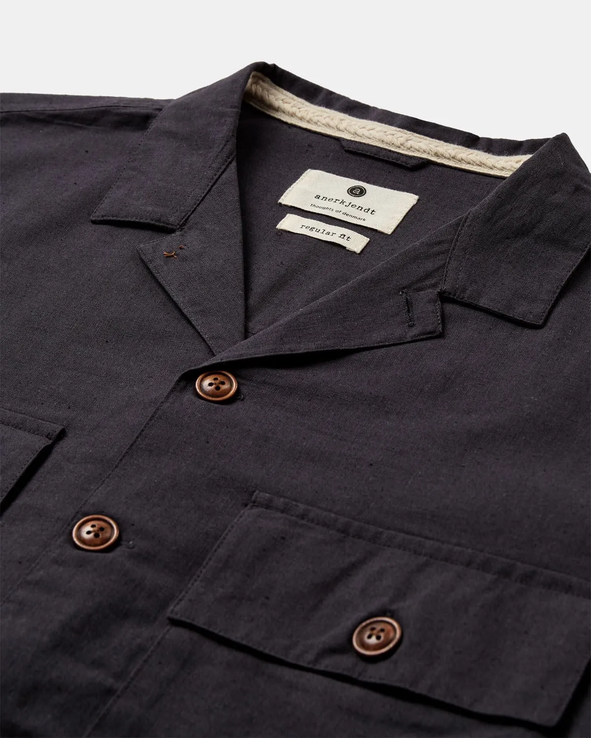 AKOTTO COT/LINEN OVERSHIRT - Dark Grey sold by anerkjendt product image thumbnail 2