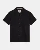 AKLEO S/S COT/LINEN SHIRT - Caviar sold by anerkjendt