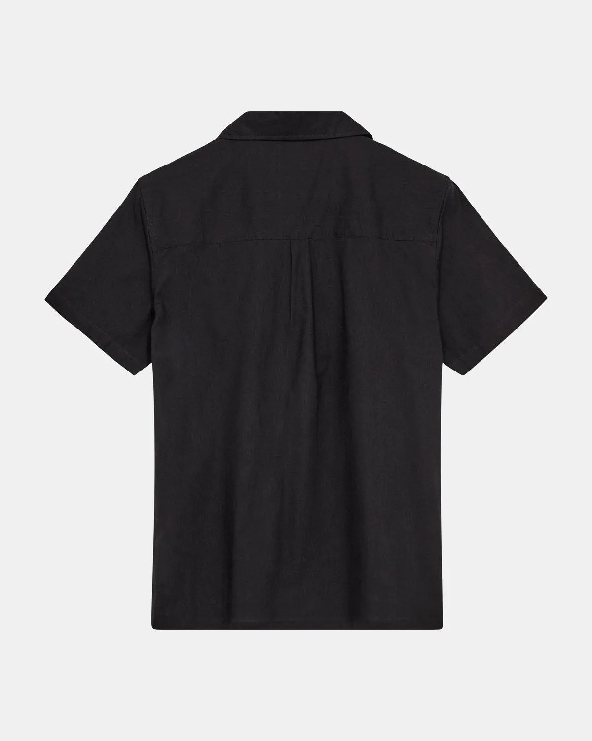 AKLEO S/S COT/LINEN SHIRT - Caviar sold by anerkjendt product image thumbnail 3