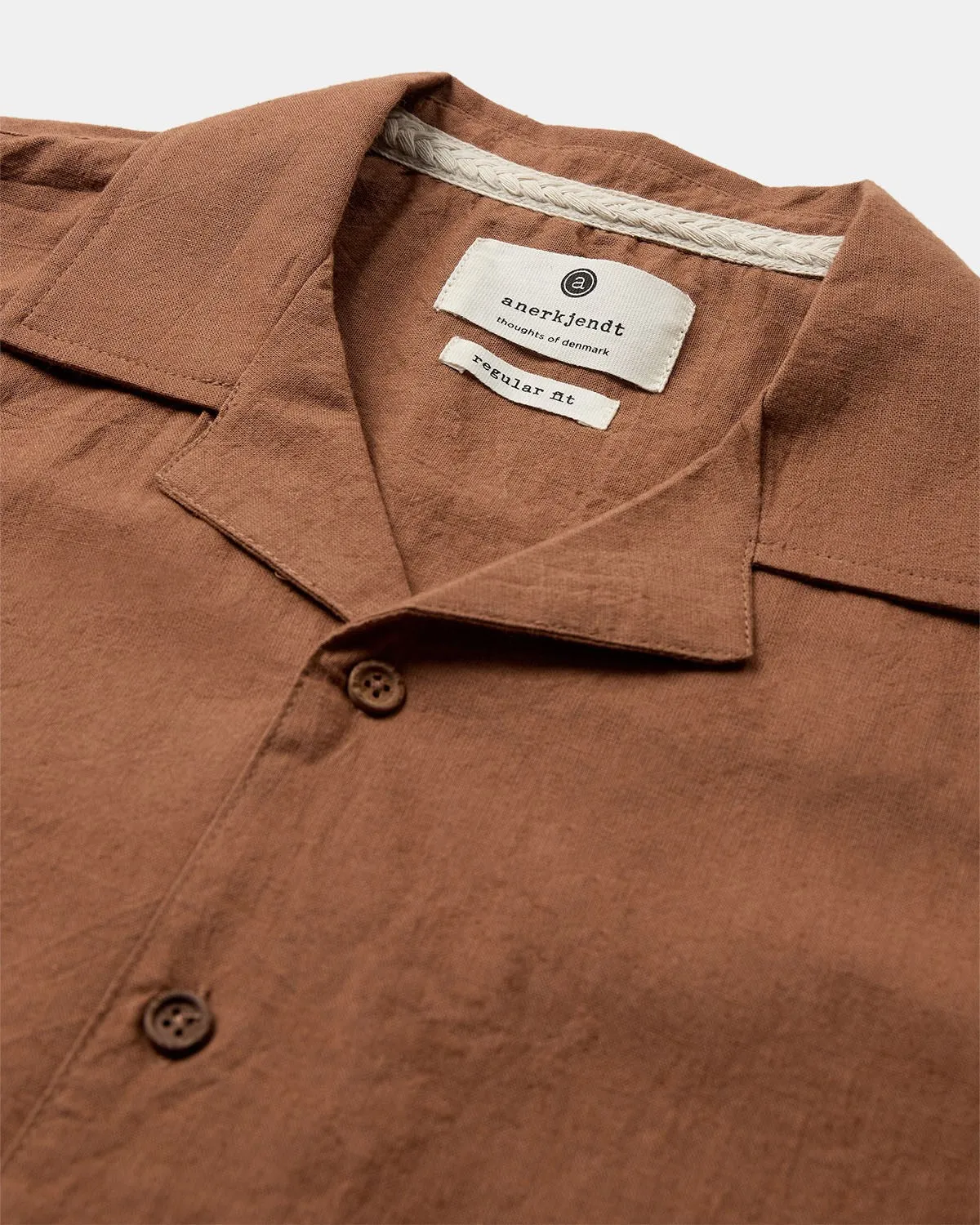 AKLEO S/S COT/LINEN SHIRT - Chipmunk sold by anerkjendt product image thumbnail 3