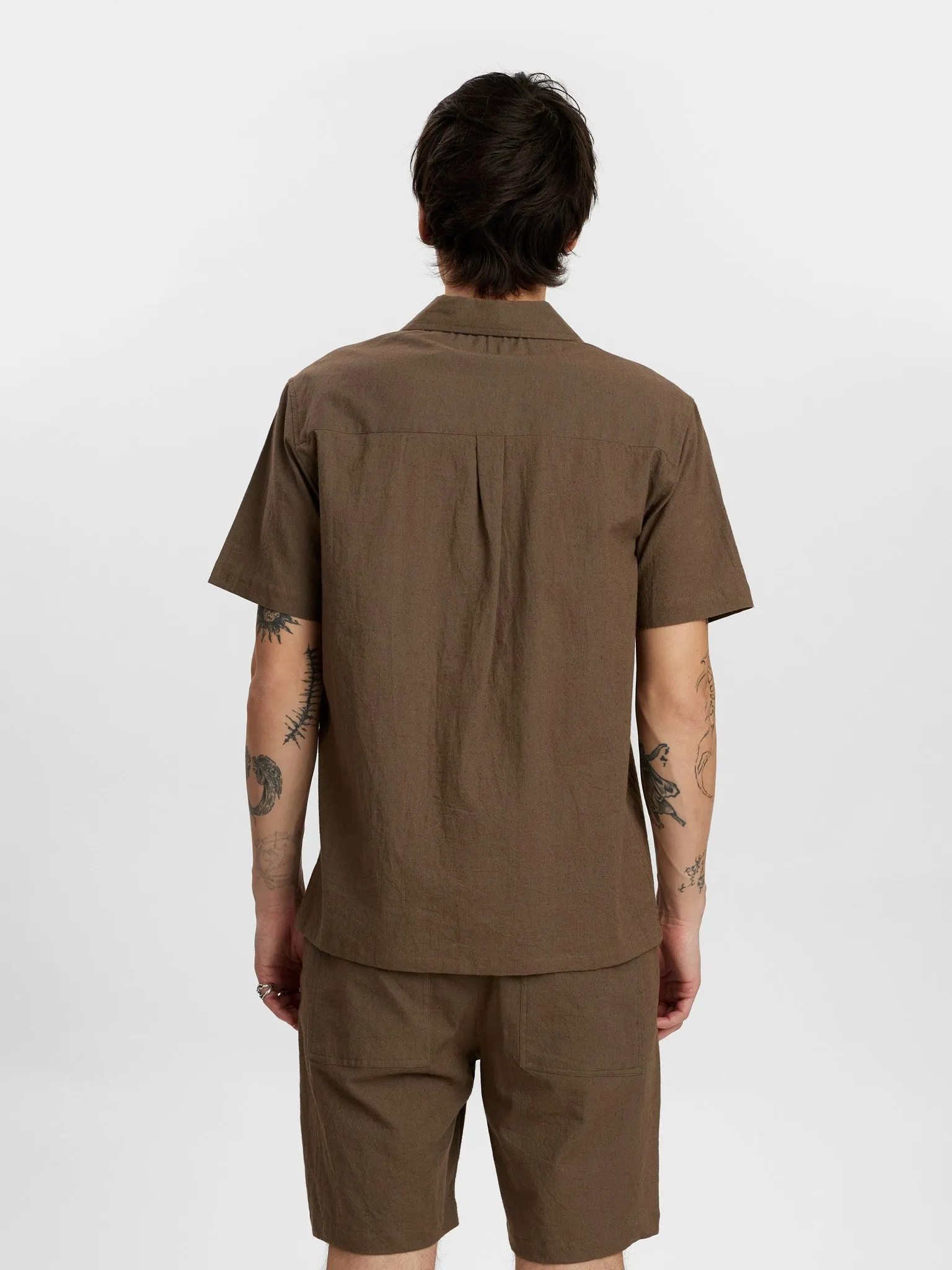 AKLEO S/S COT/LINEN SHIRT - Cub sold by anerkjendt product image thumbnail 4