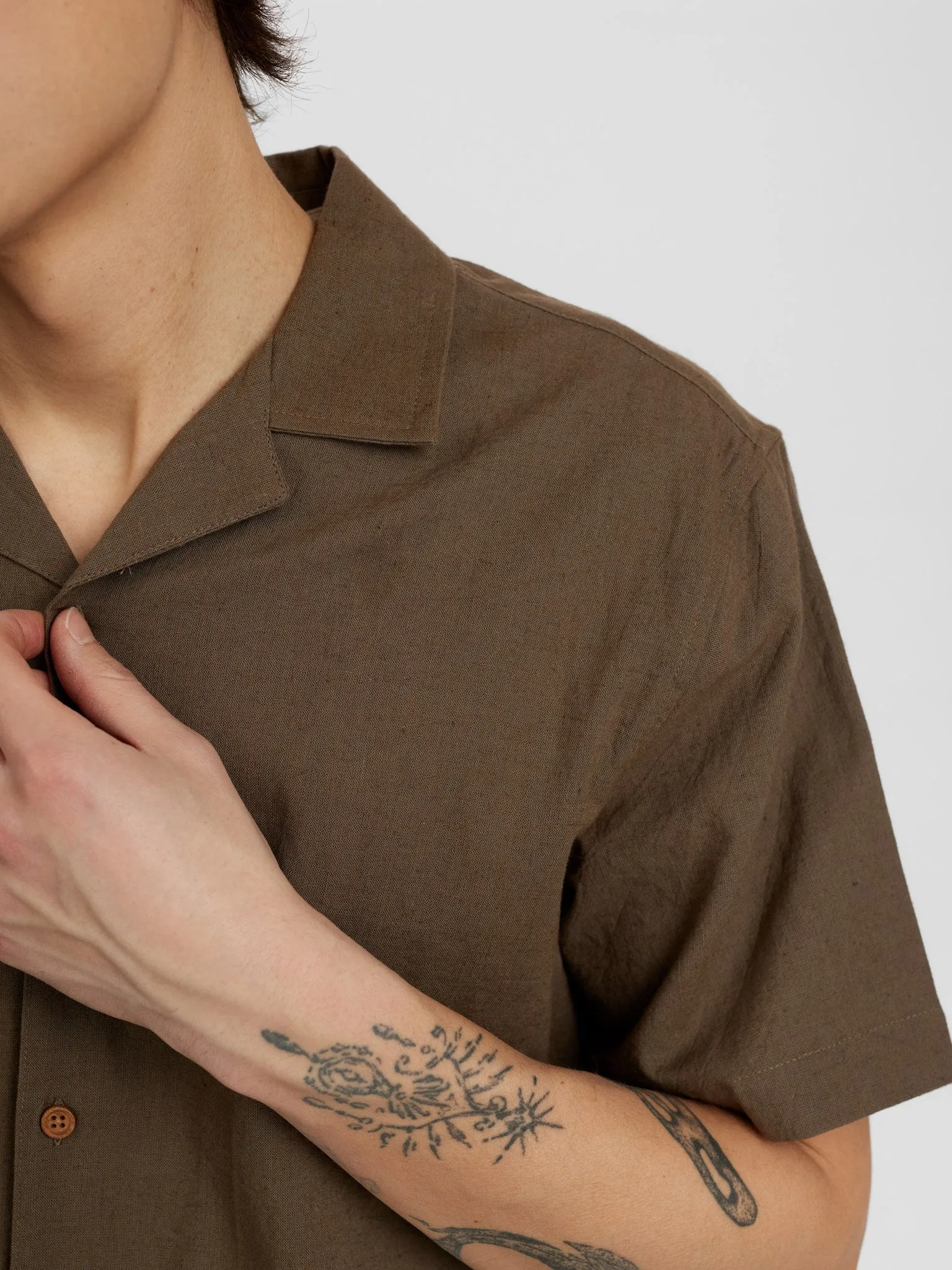 AKLEO S/S COT/LINEN SHIRT - Cub sold by anerkjendt product image thumbnail 5