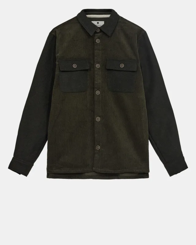 AKOSCAR CORD MIX OVERSHIRT - Olivine sold by anerkjendt