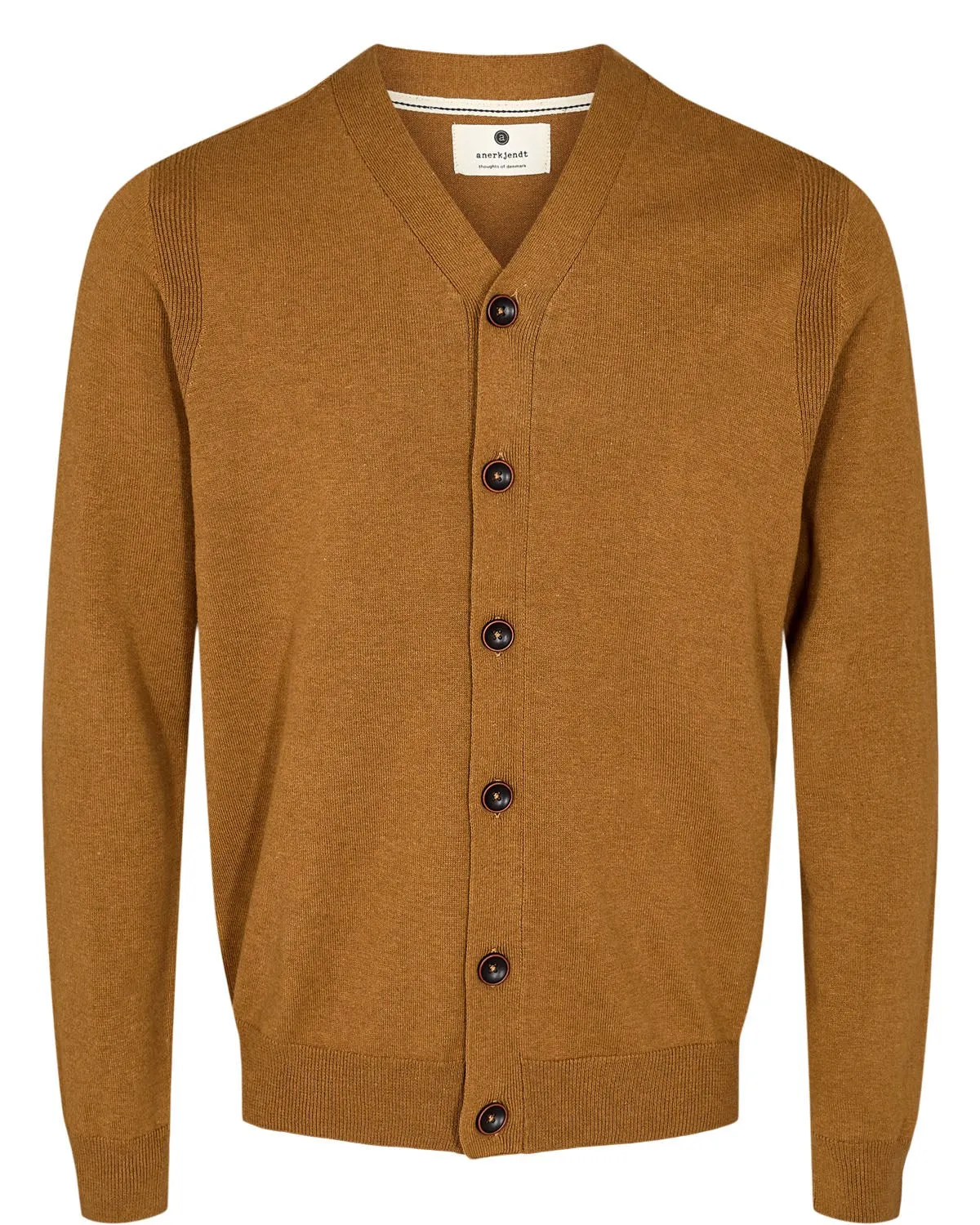 AKSVEND COT/SILK CARDIGAN - Golden Brown sold by anerkjendt