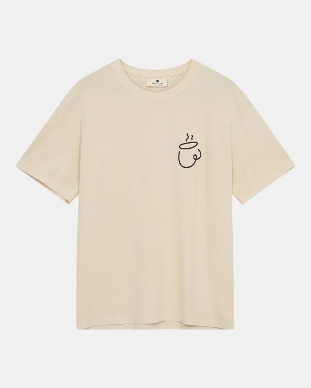 AKVILLADS ESPRESSO PRINT S/S TEE - Tofu sold by anerkjendt