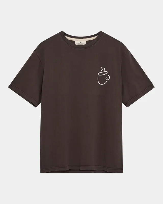 AKVILLADS ESPRESSO PRINT S/S TEE - Mulch sold by anerkjendt