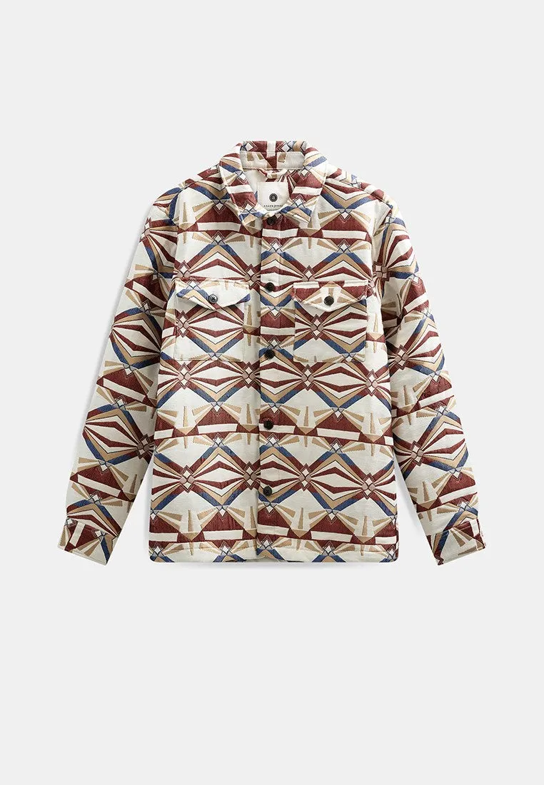 AKOSCAR JACQUARD4 OVERSHIRT - Chili Oil sold by anerkjendt
