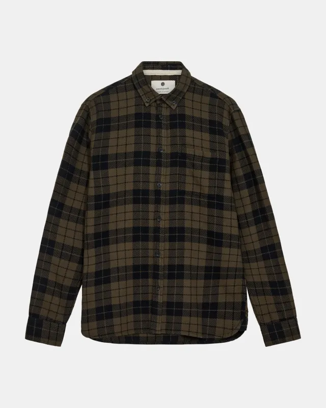AKLEIF TWILL CHECK SHIRT - Forest night sold by anerkjendt