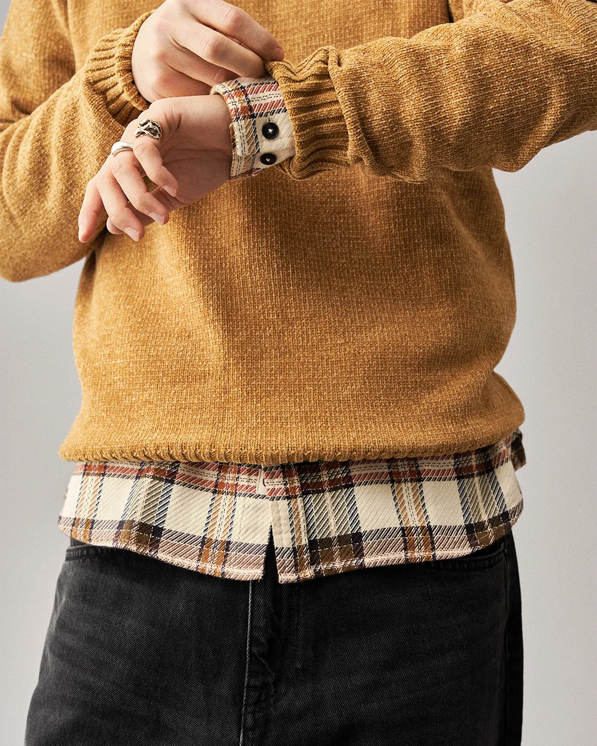 AKLEIF TWILL CHECK SHIRT - Tofu sold by anerkjendt product image thumbnail 2