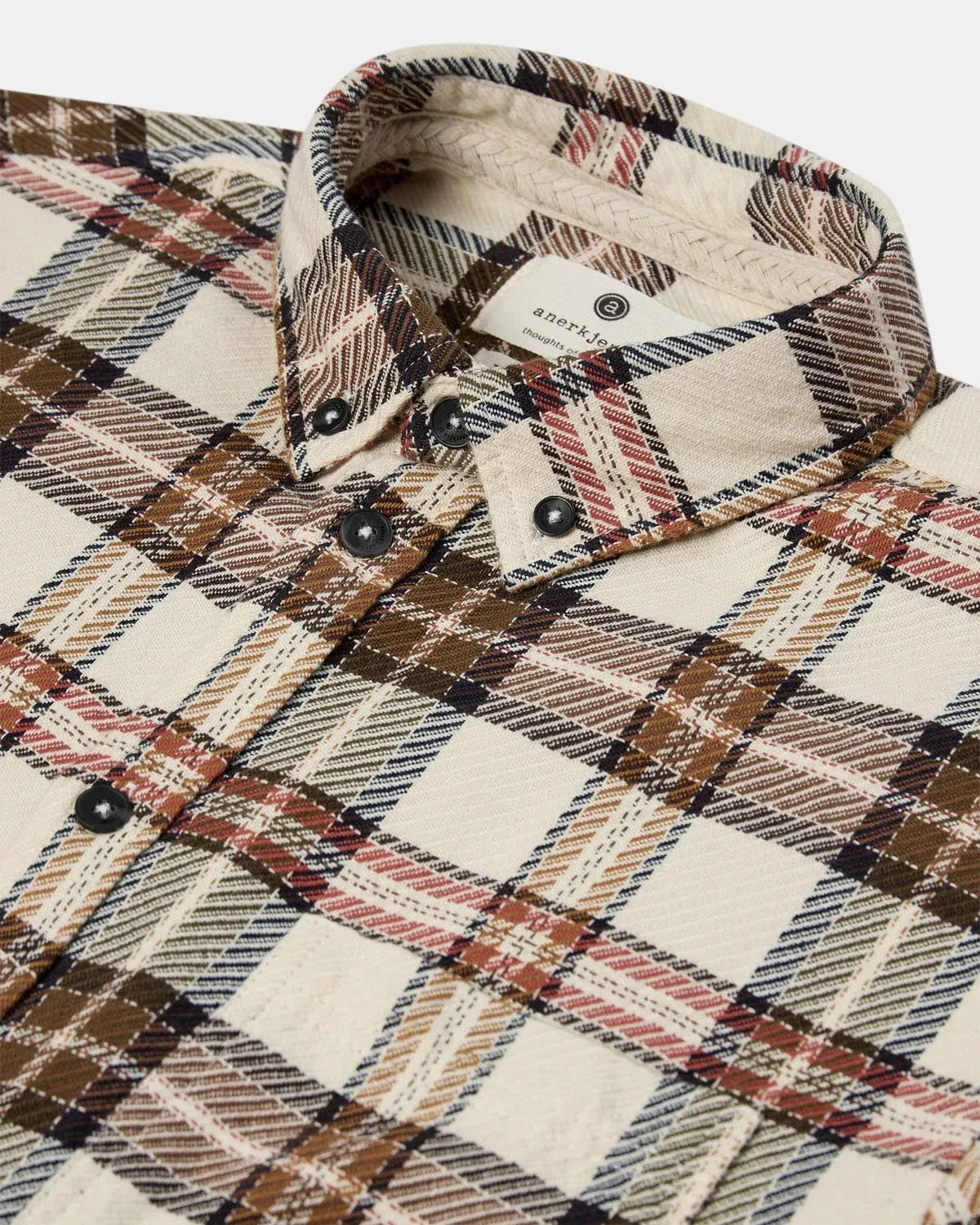 AKLEIF TWILL CHECK SHIRT - Tofu sold by anerkjendt product image thumbnail 3