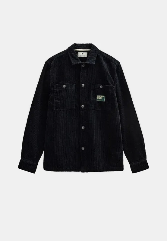 AKTHEO CORD L/S OVERSHIRT - Caviar sold by anerkjendt
