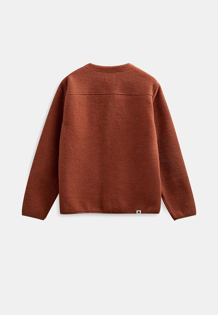 AKSIGURD BOILED WOOL OVERSHIRT - Chili Oil sold by anerkjendt product image thumbnail 3