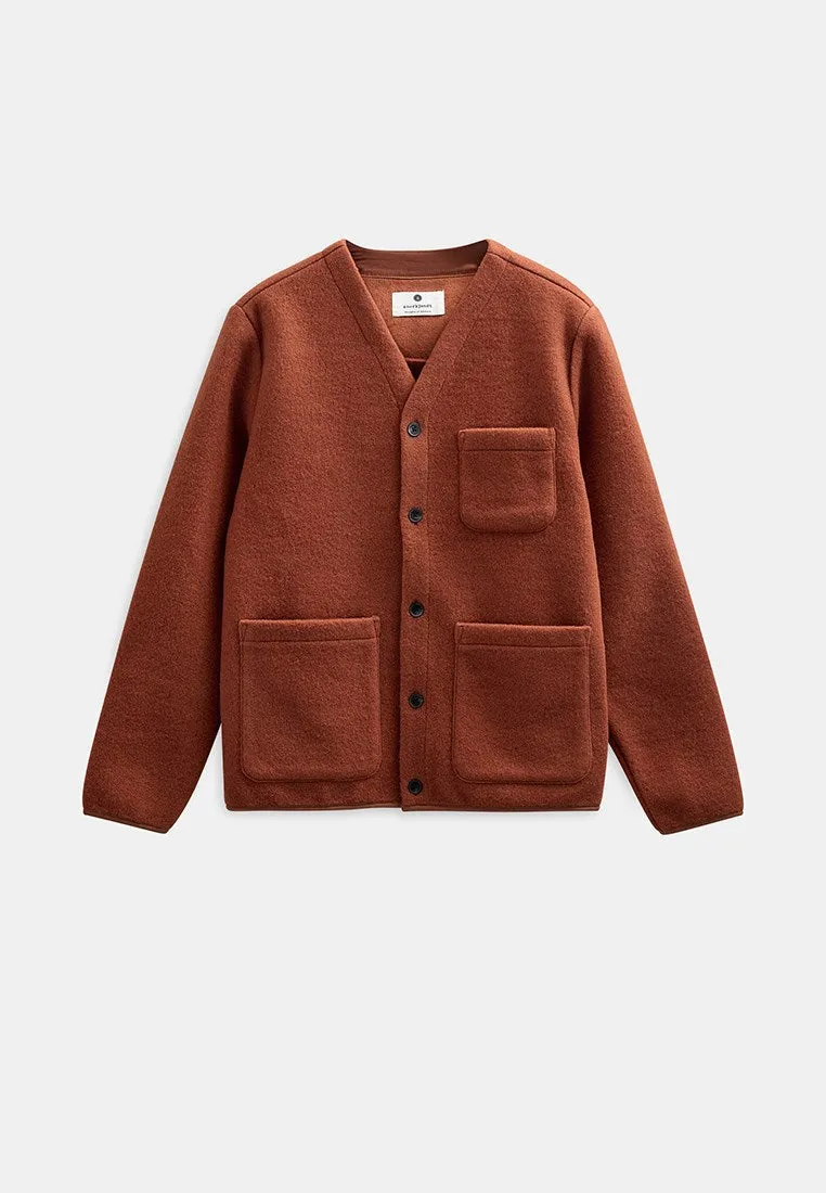 AKSIGURD BOILED WOOL OVERSHIRT - Chili Oil sold by anerkjendt