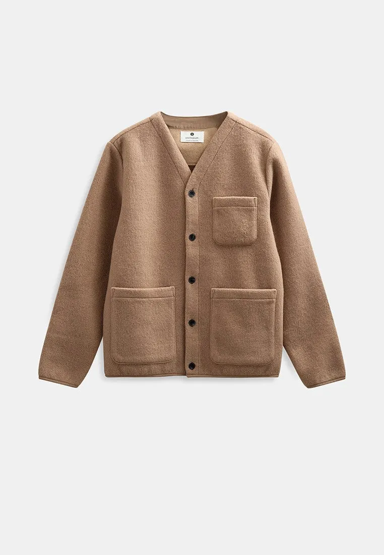 AKSIGURD BOILED WOOL OVERSHIRT - Tiger´s Eye sold by anerkjendt