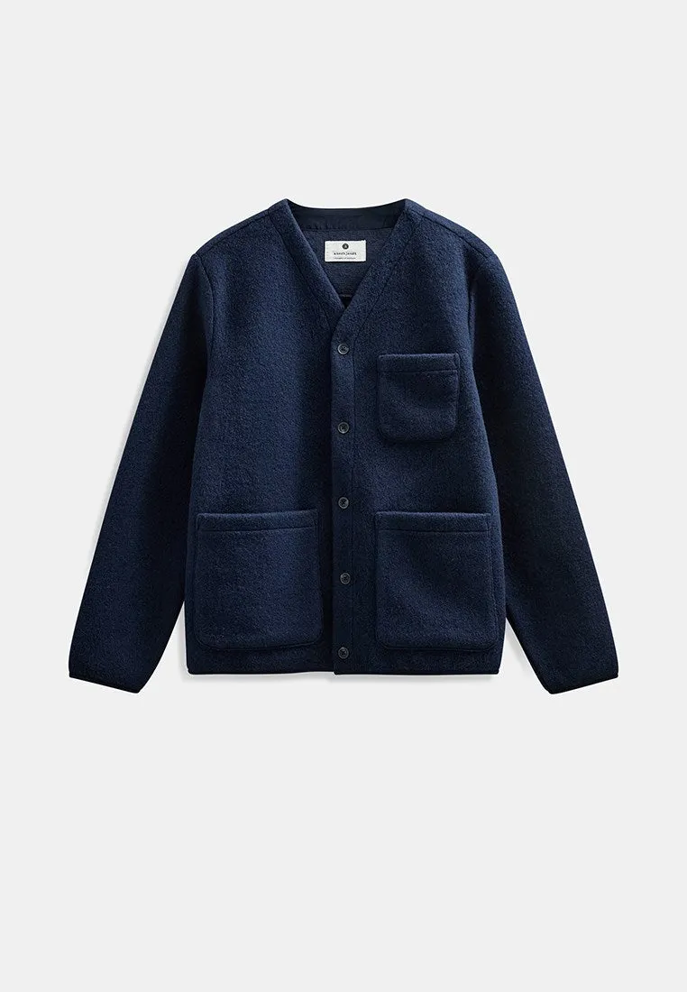 AKSIGURD BOILED WOOL OVERSHIRT - Sky Captain sold by anerkjendt