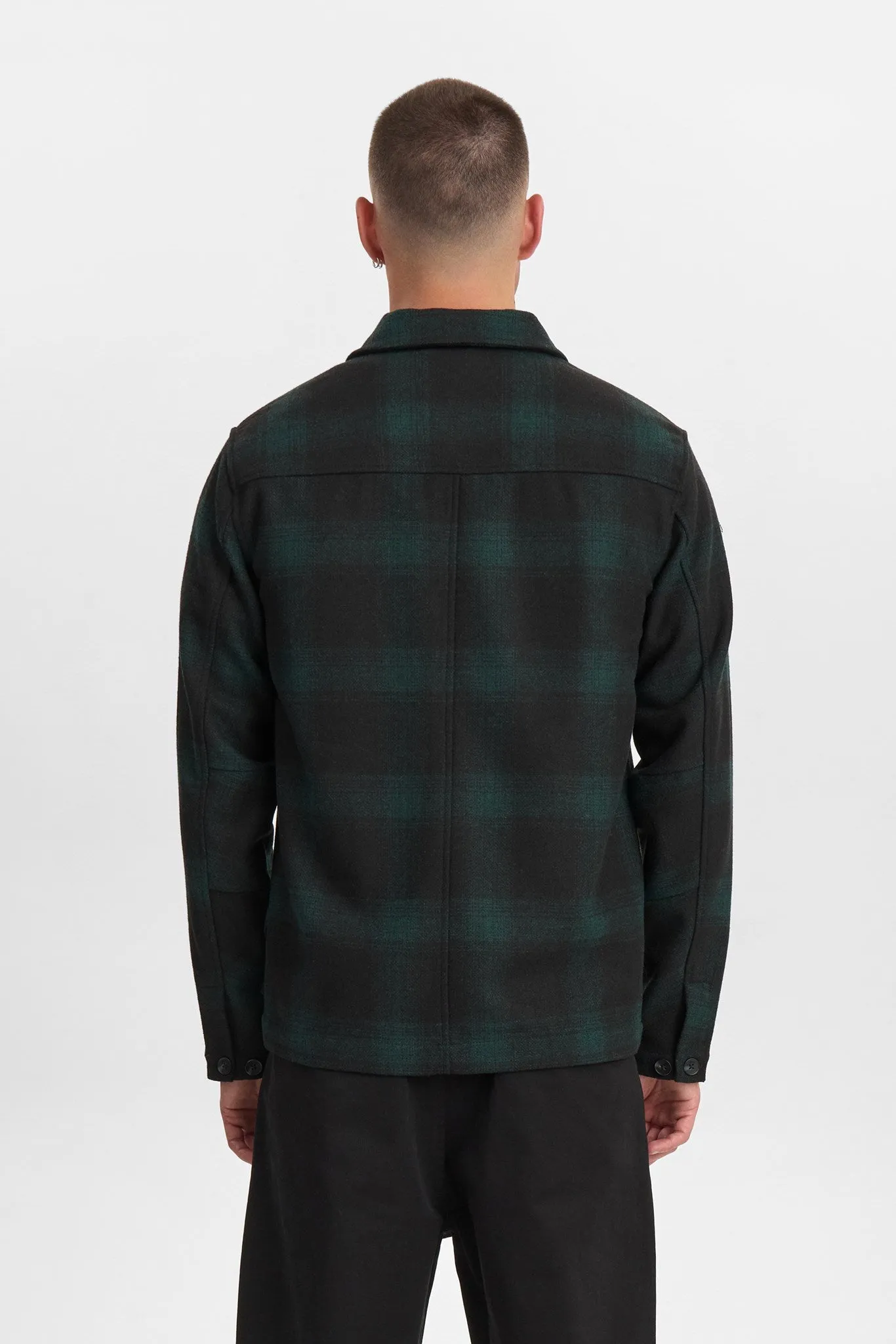 AKOSCAR WOOLEN OVERSHIRT - Forest night sold by anerkjendt product image thumbnail 5