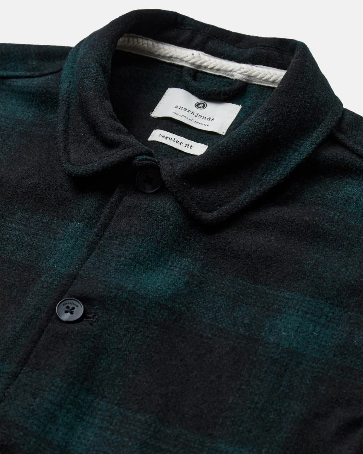 AKOSCAR WOOLEN OVERSHIRT - Forest night sold by anerkjendt product image thumbnail 3