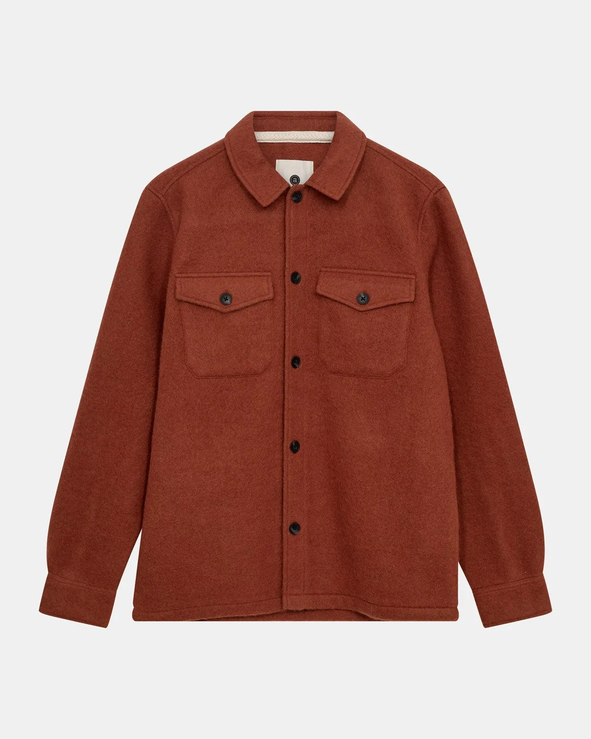 AKOSCAR BOILED WOOL OVERSHIRT - Chili Oil sold by anerkjendt