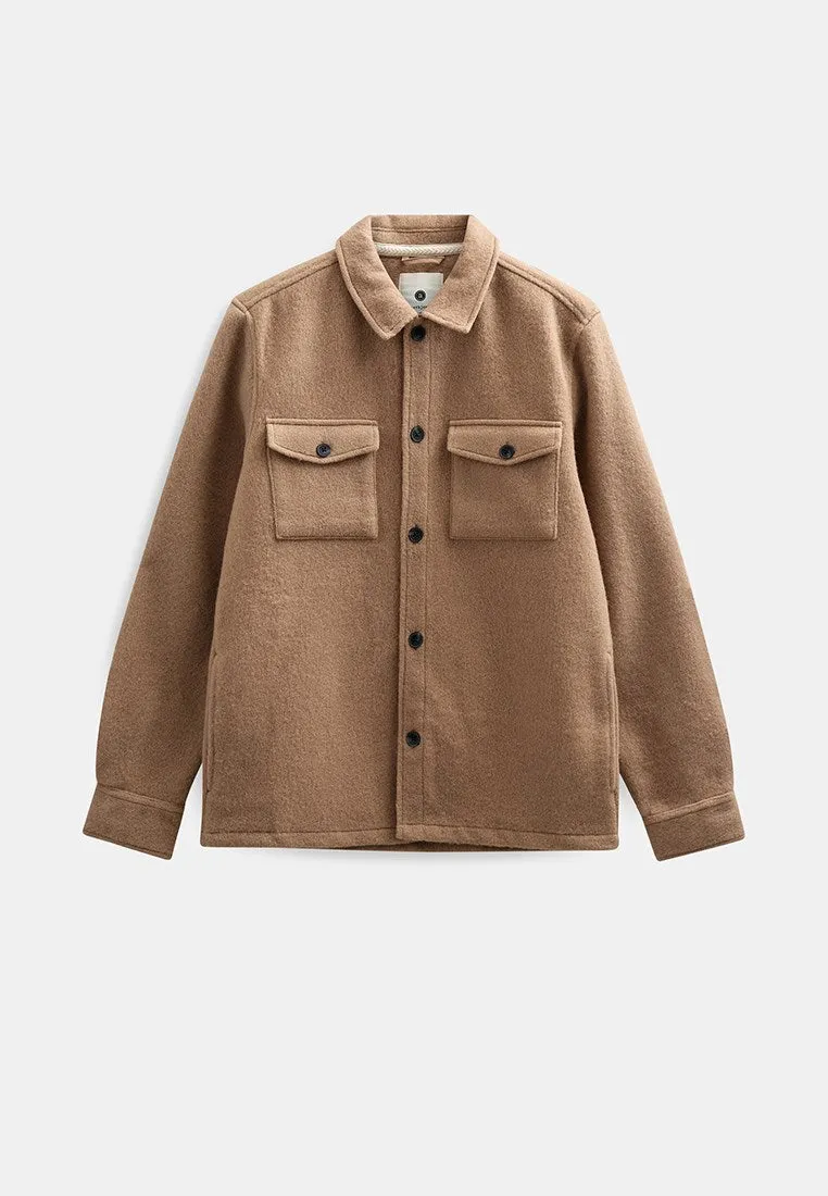 AKOSCAR BOILED WOOL OVERSHIRT - Tiger´s Eye sold by anerkjendt