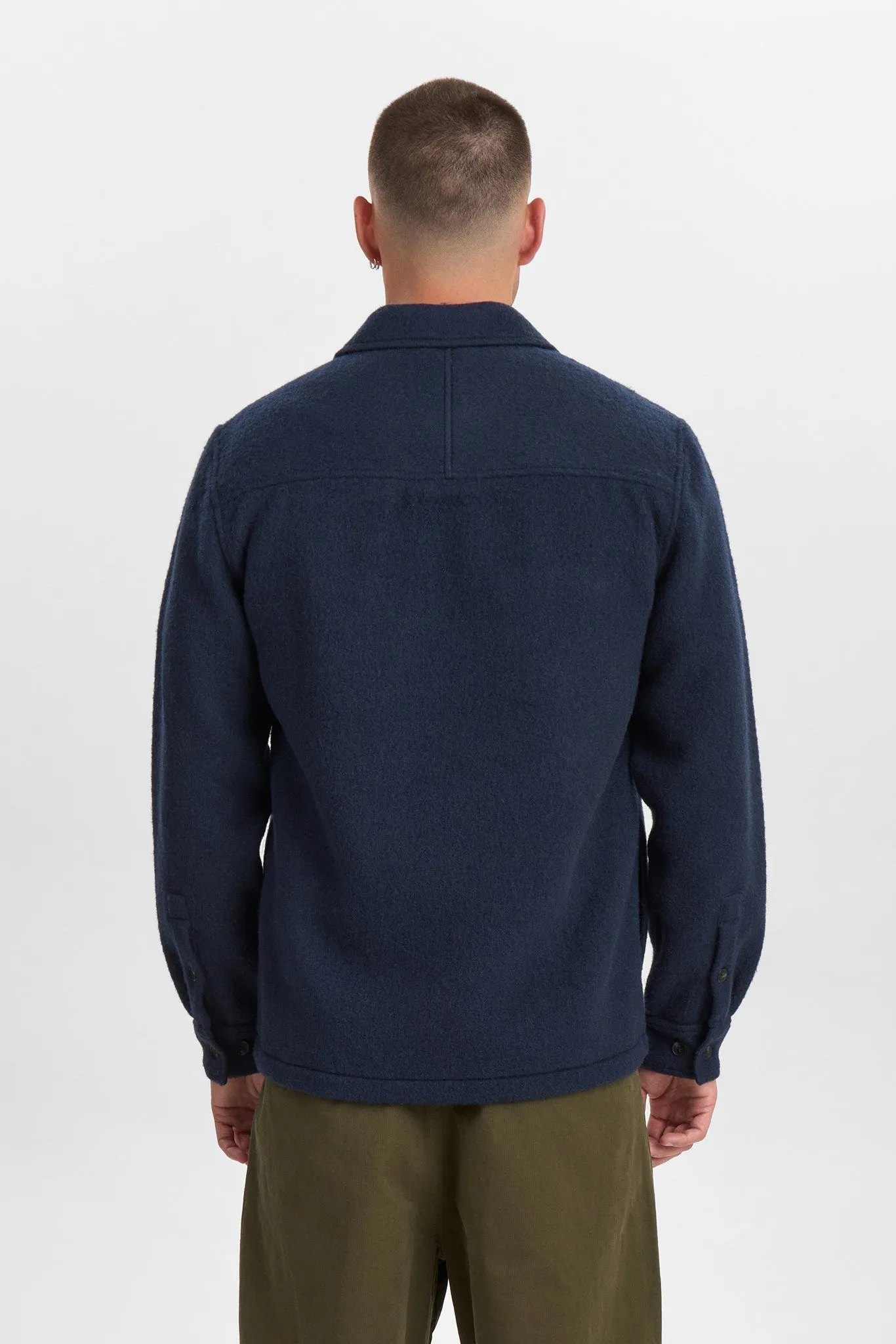 AKOSCAR BOILED WOOL OVERSHIRT - Sky Captain sold by anerkjendt product image thumbnail 5