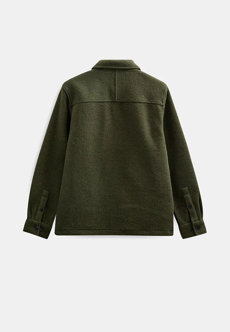 AKOSCAR BOILED WOOL OVERSHIRT - Forest night sold by anerkjendt product image thumbnail 5