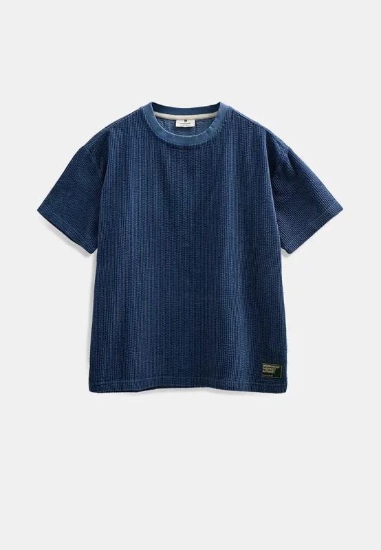 AKVILLADS CORDUROY S/S TEE - Copen Blue sold by anerkjendt
