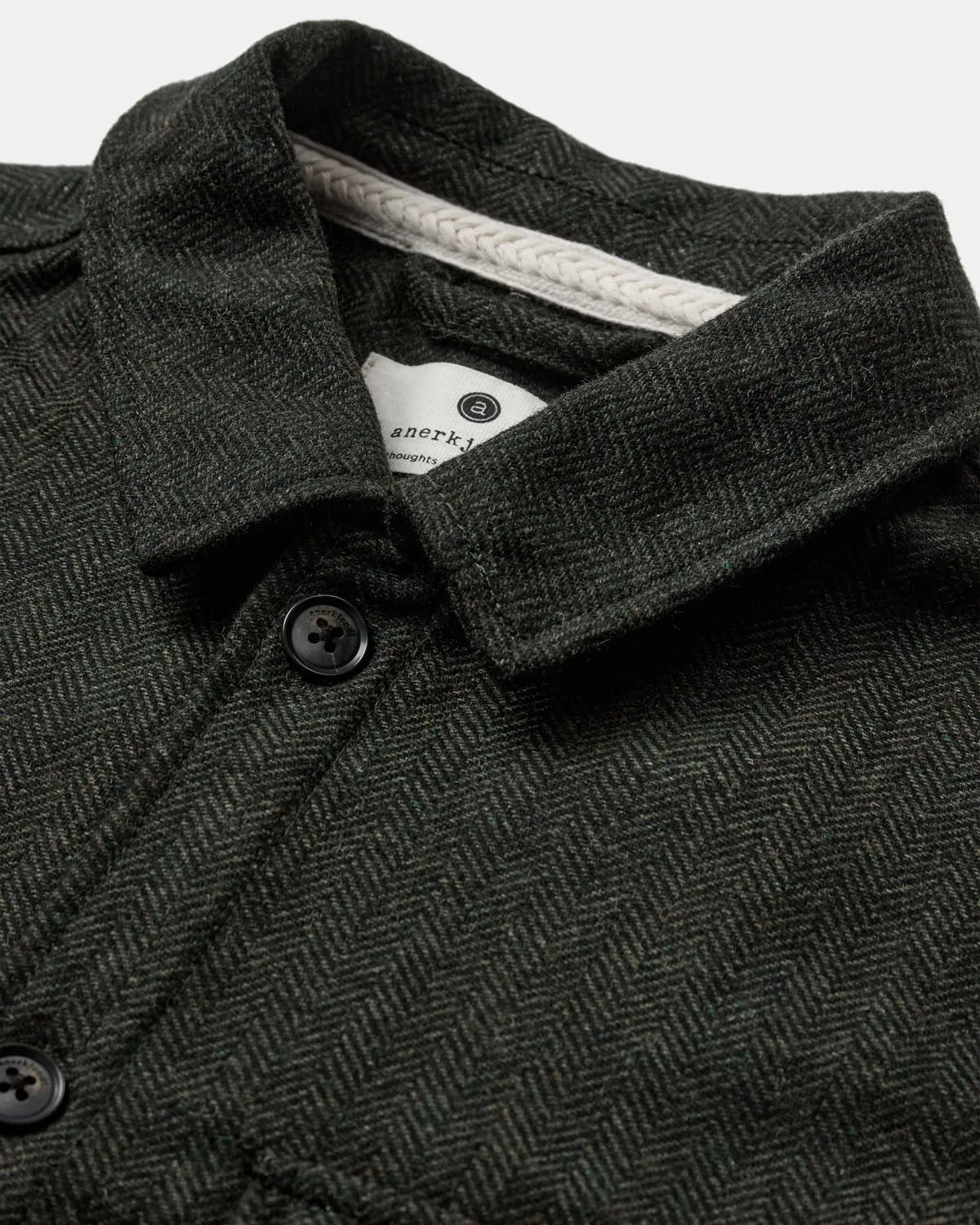 AKOSCAR WOOL OVERSHIRT - Forest night sold by anerkjendt product image thumbnail 3