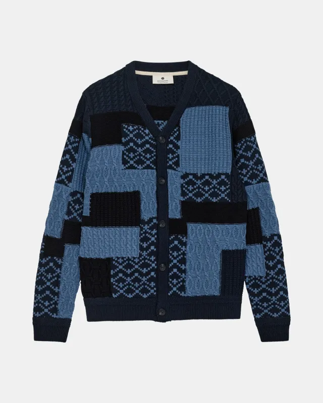 AKSVEND PATCHWORK KNIT - Sky Captain sold by anerkjendt